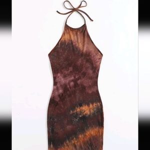 Tie Dye Halter Top Dress